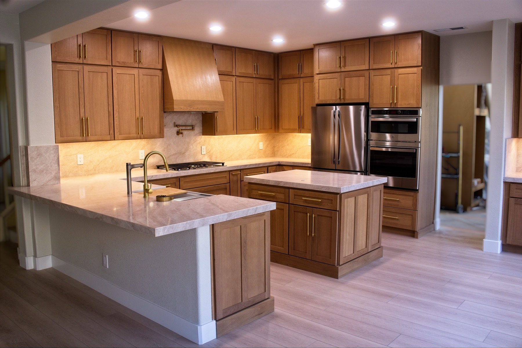 White oak and brass full home remodel