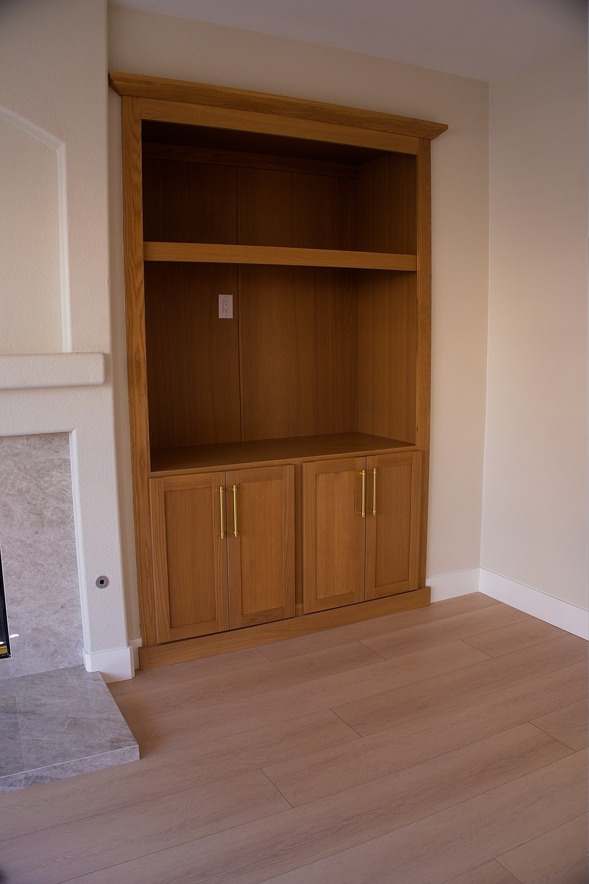 Custom white oak built-in cabinet